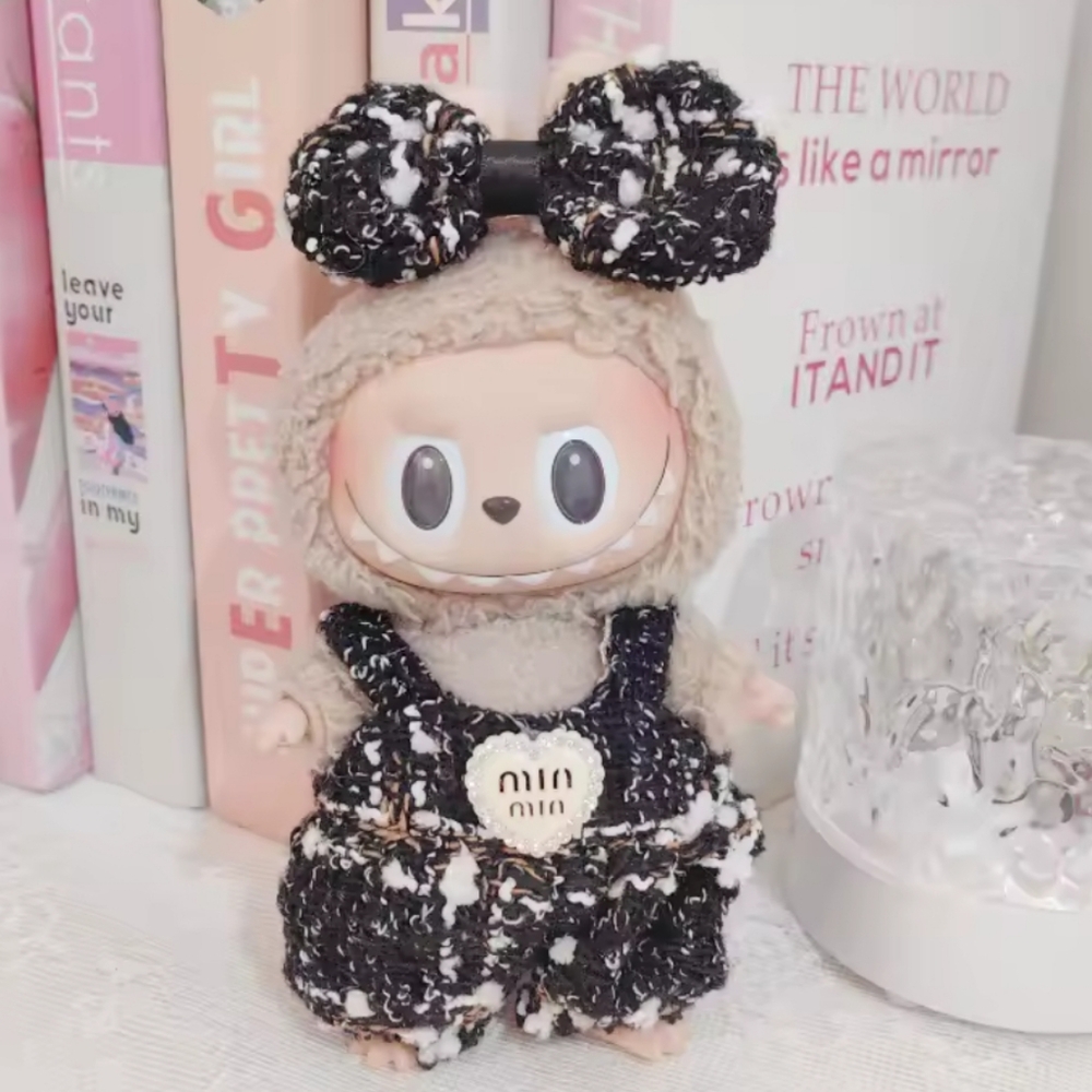 Brand New Labubu  Mini Plush Clothes Overall With Bow